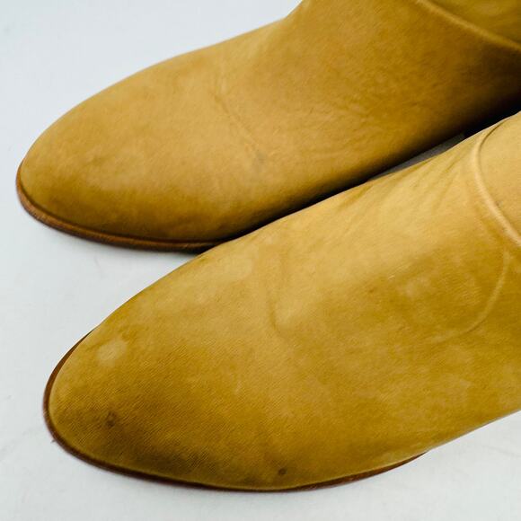 Nisolo Dari Ankle Boots Tan Leather Zip Stacked Heel Almond Toe Size 10 - Picture 3 of 16